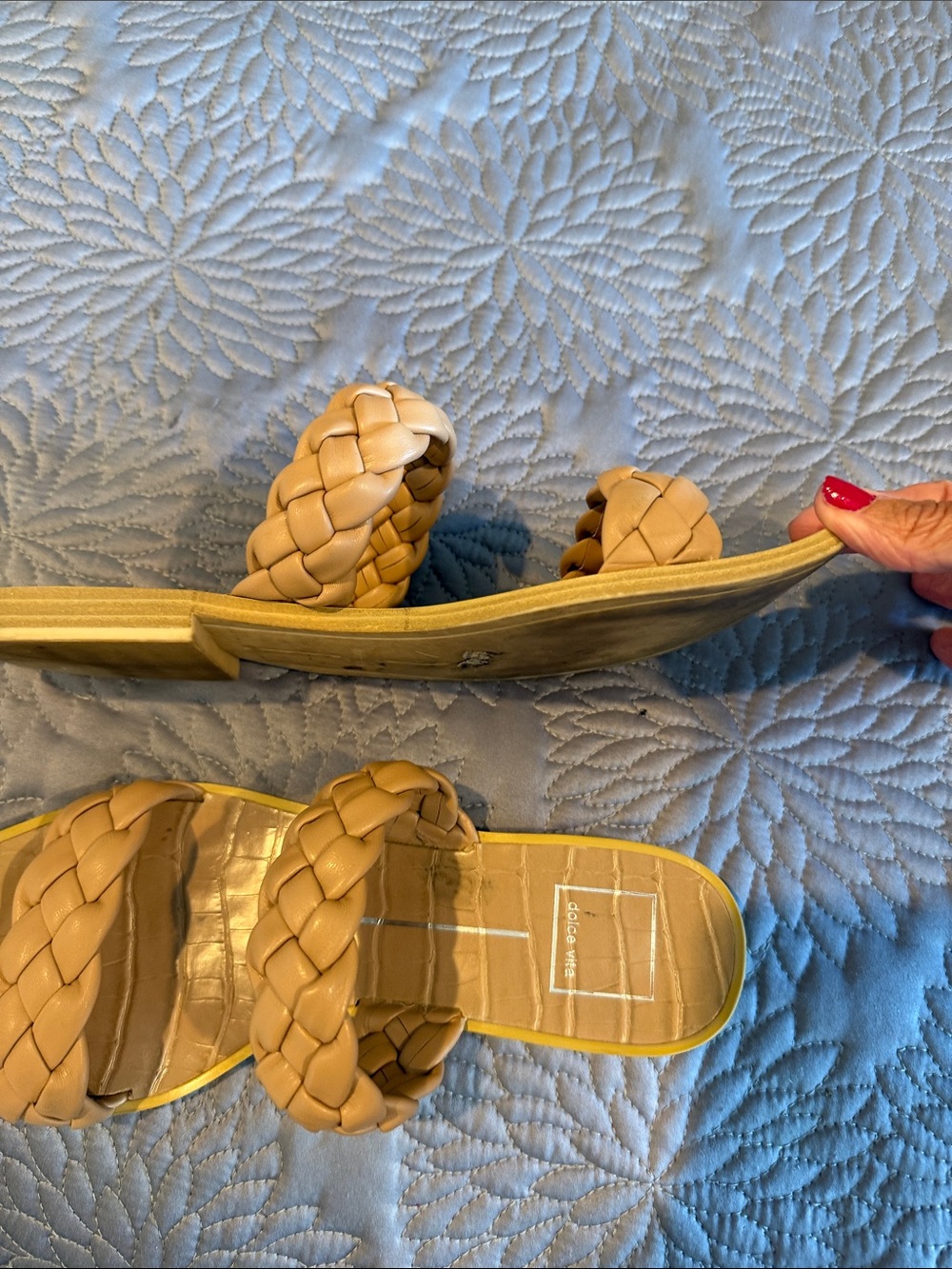 Dolce Vita Braided Double-Strap Slide Sandals in Tan (LS) - Picture 7 of 8